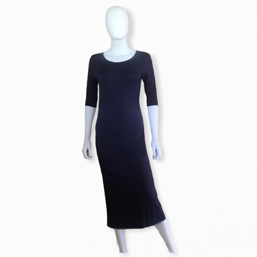 LAmade Navy Blue Ruched Side Dress, S